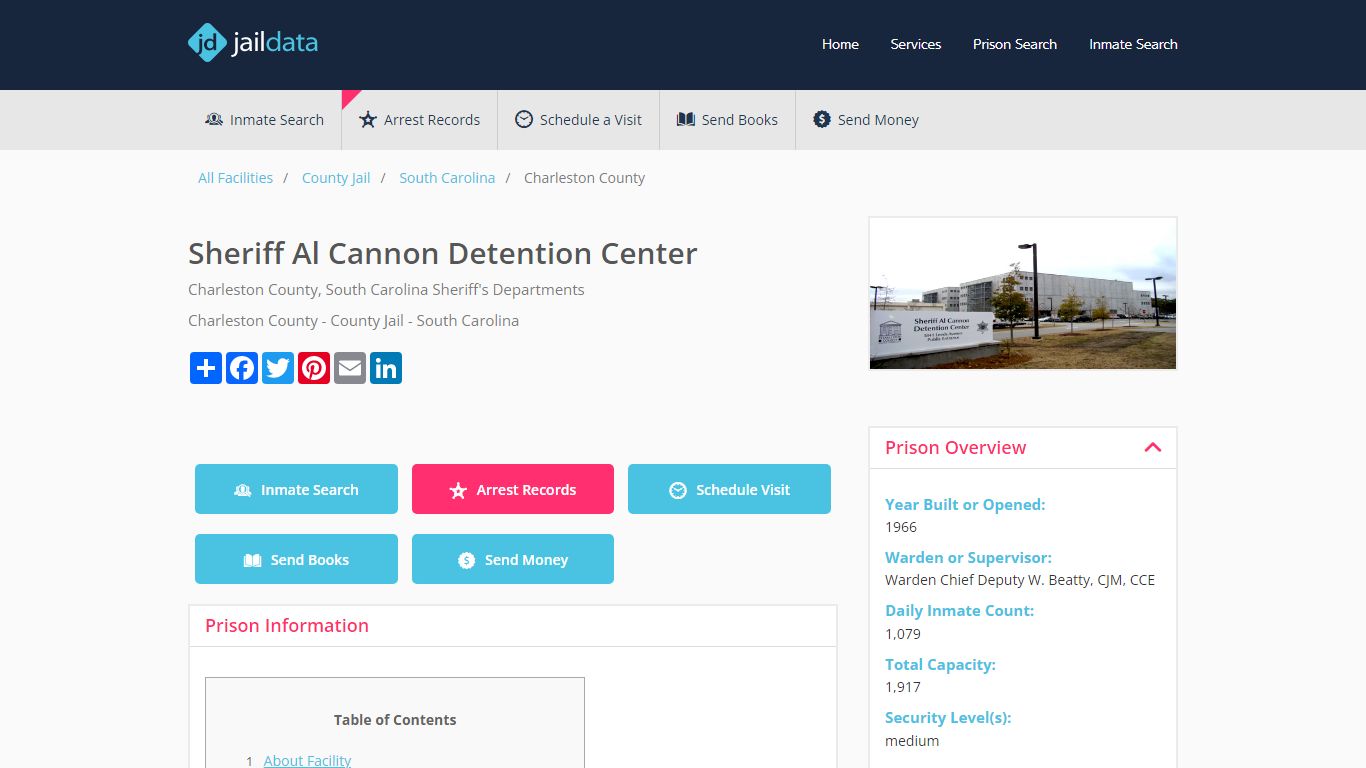 Al Cannon Detention Center: Inmate Search, Visitation, Commissary ...
